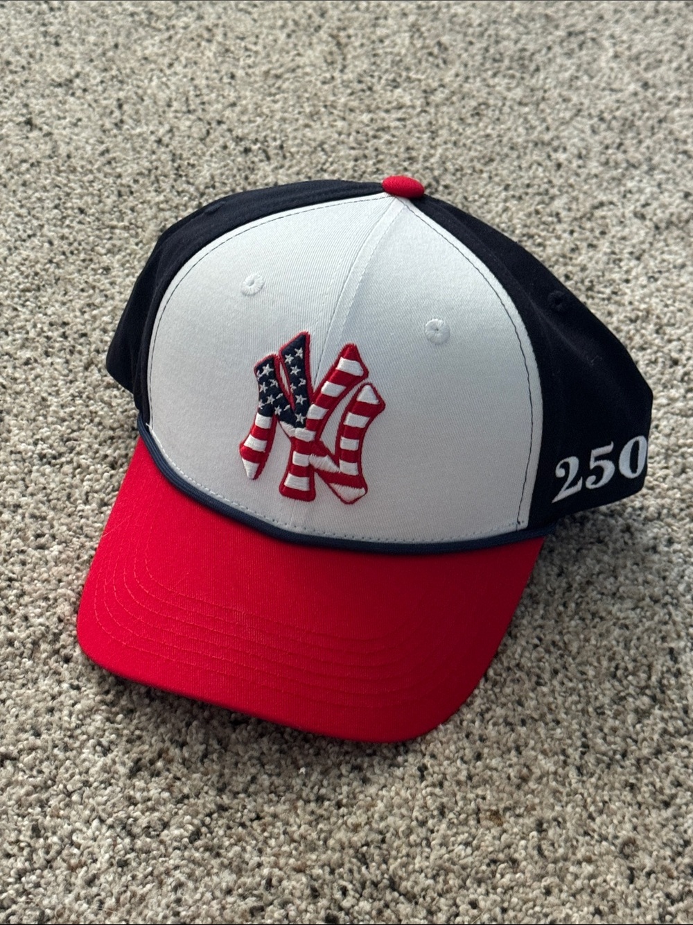 Yankees America 250 4th of July Hat. Patriotic Red, White & Navy Baseball Cap